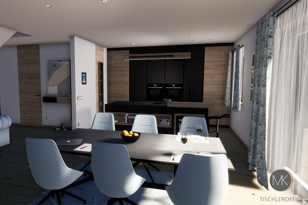 virtuelle Wohnküche vom TischlerOffice Manuel Krammer